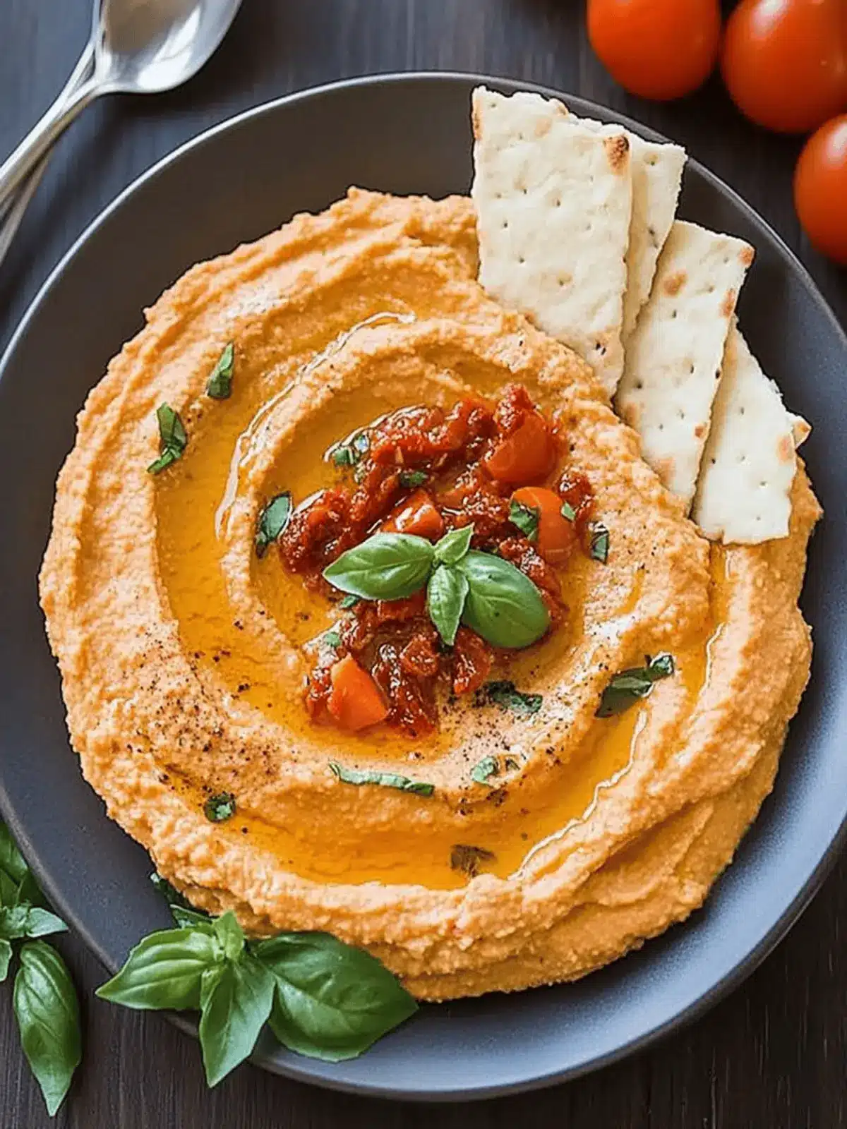 Elevate Your Snacking: Sun Dried Tomato Basil Hummus